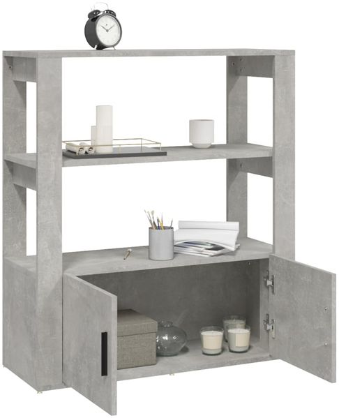 Sideboard, Kommode Betongrau 80x30x90 cm Holzwerkstoff j1321p Bild 5