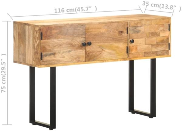 vidaXL Sideboard 116x35x75 cm Massivholz Mango 320470 Bild 5