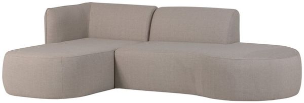 Gartenecksofa Chaiselongue Chios - Polyolefin-Stoff Beige, Links