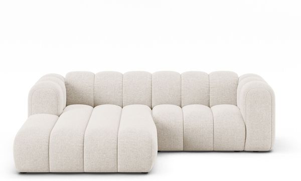 Micadoni Modulares Ecksofa Lupine 3-Sitzer Links Chenille Eden Helles Beige