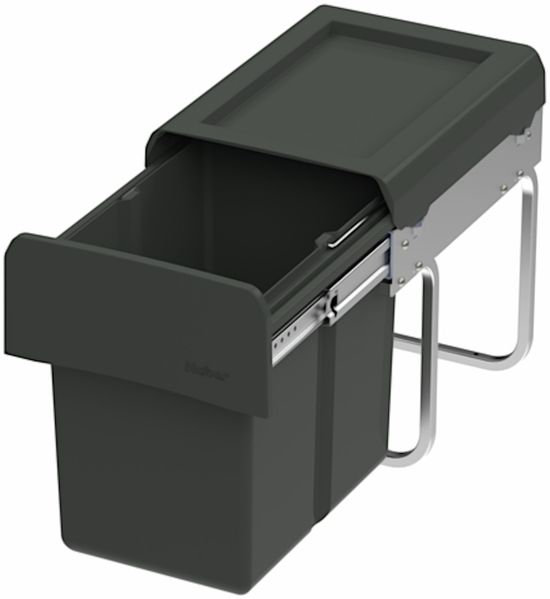 WESCO Abfallsorter CLAP 345 K/300-1 in Anthrazit mit 15 Liter Abfallvolumen ab 30 cm Schrankbreite
