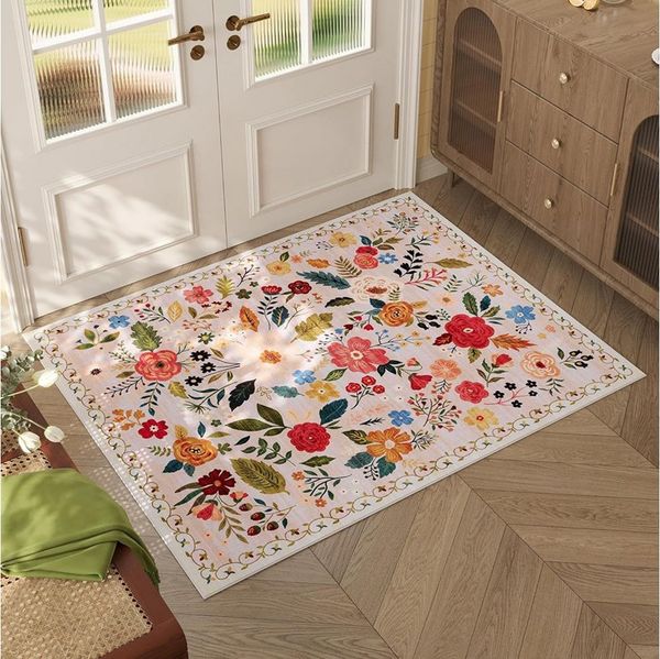 Minicloss Fußmatte Boho Fußmatte für Innenbereich – Rutschfester Teppich mit Blumenmuster, Ideal für Eingangsbereich, Küche, Haustür, Kinderzimmer