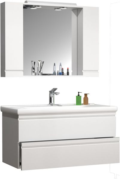 VCM Badmöbel Waschtisch Silora 919135 Weiß H. 125 x B. 100 x T. 46 cm