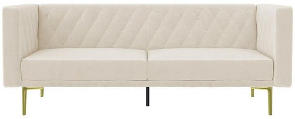 loft24 Sofa Marseille, 3-Sitzer Sofa mit Samtbezug, Metallfüße in goldfarben, 200 cm breit Bild 2