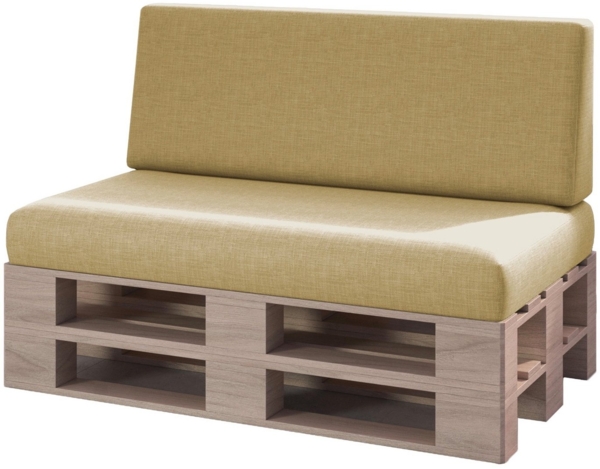 sunnypillow Palettenkissen Milano - 2er Set Palettenauflage mit abnehmbarem Bezug Kaltschaum, 2er Set Sitz- und Rückenkissen