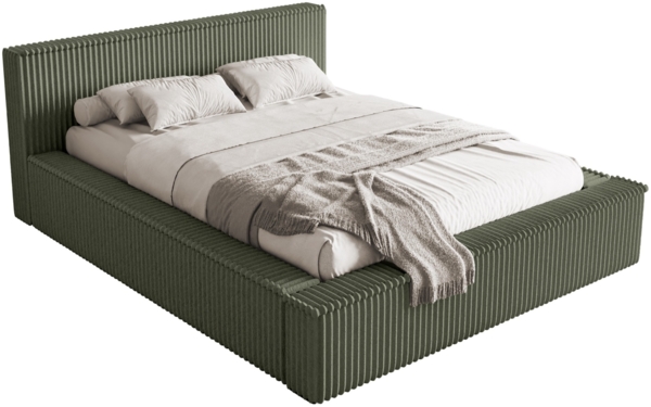 Selsey 'Affolio' Polsterbett mit Breitcord-Bezug und Stauraum, khaki, 140x200 cm Bild 8