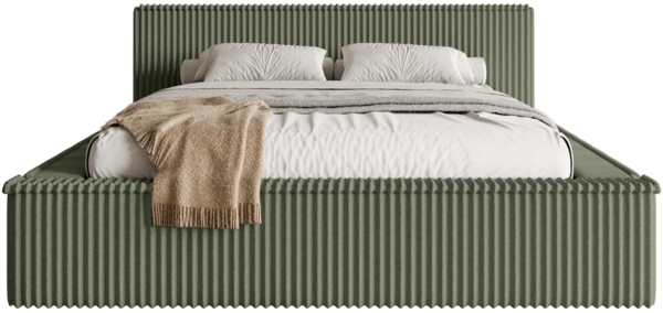 Selsey 'Affolio' Polsterbett mit Breitcord-Bezug und Stauraum, khaki, 140x200 cm Bild 6
