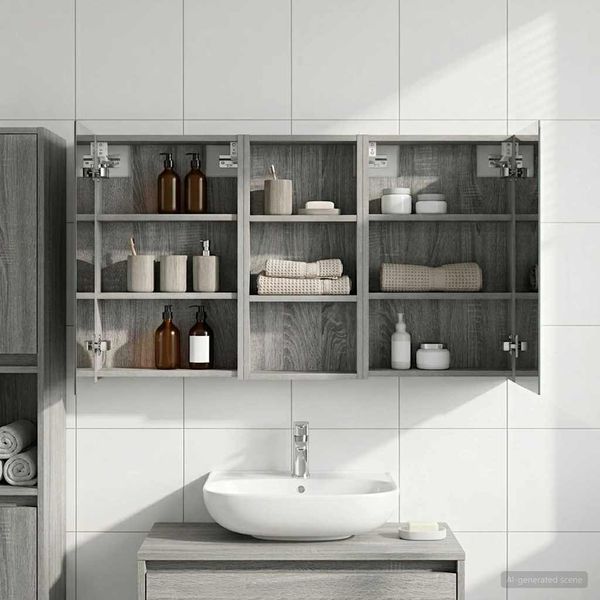 vidaXL Badezimmerschrank-Set 3 pcs 110 x 10,5 x 60,5 cm Holzwerkstoff 3403717