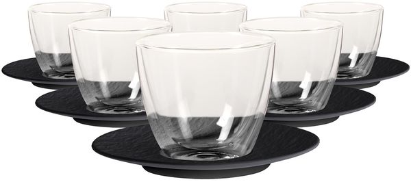 Villeroy & Boch Manufacture Rock Café au Lait-Set schwarz 6er Set