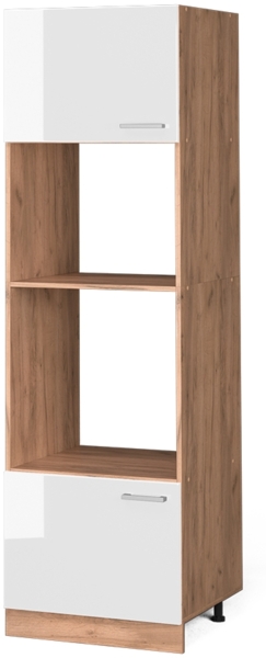 Vicco Küchenschrank Küchenzeile R-Line, Weiß Hochglanz, Mikrowellenschrank 60 cm