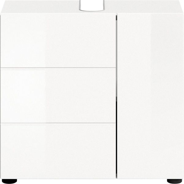welltime Waschbeckenunterschrank Biel, Breite 60 cm, 1 Tür, 1 Einlegeboden, mit Siphonausschnitt (1-St) Badmöbel, Badschrank, Schrank, Unterschrank, Bad, Badezimmer