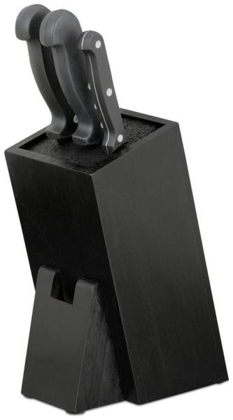 Schwarzer Messerblock mit Borsten