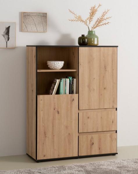 Highboard Ariana - Artisan Eiche / Schwarz