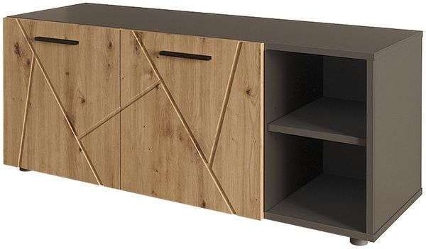 Schuhschrank Irma Anthrazit/Artisan 106 x 43 cm mit 2 Türen Vicco