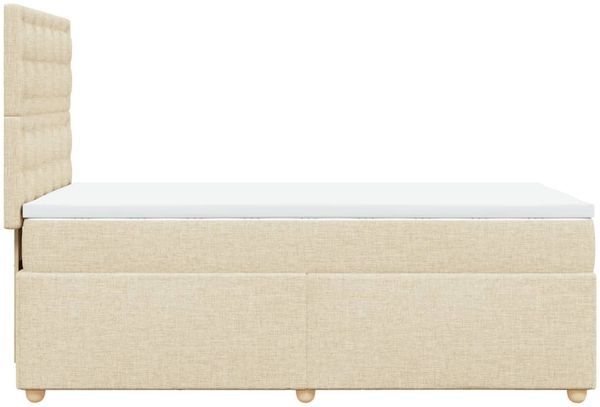 vidaXL Boxspringbett mit Matratze Creme 80x200 cm Stoff 3293426 Bild 7