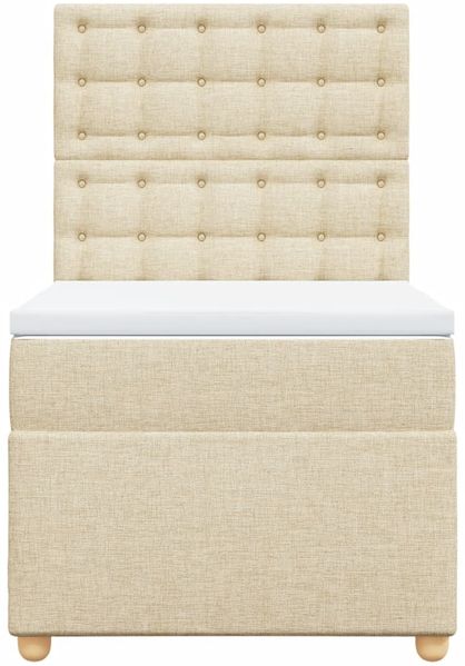 vidaXL Boxspringbett mit Matratze Creme 80x200 cm Stoff 3293426 Bild 6