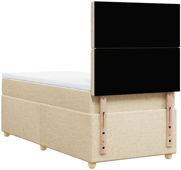 vidaXL Boxspringbett mit Matratze Creme 80x200 cm Stoff 3293426 Bild 8