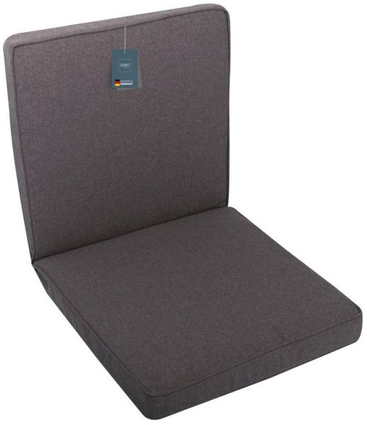 LILENO HOME Polsterauflage Niedriglehner, bequeme Sitzauflage für Gartenmöbel, Stuhlkissen, (1er Set), Gartenstuhl Auflage in Anthrazit, Sitzpolster waschbar