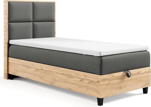 Best for Home Boxspringbett mit Bettkasten Trinity K-2 PLATE SINGLE inkl. 7 cm Topper (70x200 80x200 90x200 100x200 cm), Verschiedene Liefermöglichkeiten, TOP Preis-Leistungs-Verhältnis