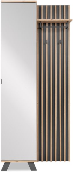 Kompaktgarderobe >Medan< in Dekor Artisan Oak / anthrazit - 80x190x37cm (BxHxT)