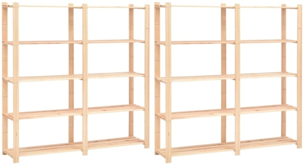 vidaXL Lagerregale 5 Böden 2 Stk. 170x38x170cm Massivholz Kiefer 500kg 3051109