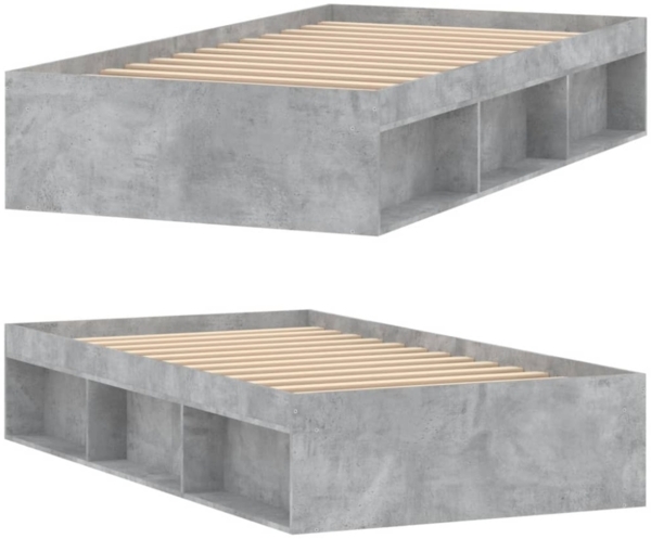 vidaXL Bettgestell Betongrau 90x190 cm 3203841 Bild 4