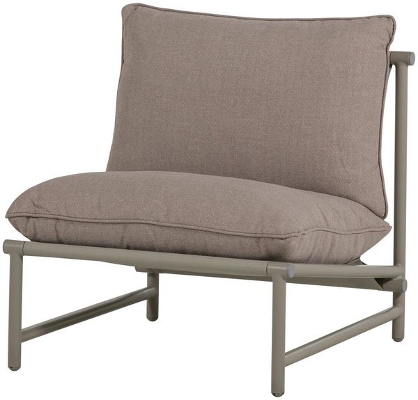 Gartensessel Elvo - Aluminium & Olefin-Stoff, Sand