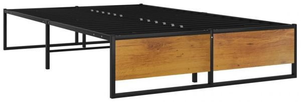 vidaXL Bettgestell inkl. Lattenrost, Metall, schwarz, 120x200 cm Bild 2
