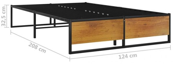 vidaXL Bettgestell inkl. Lattenrost, Metall, schwarz, 120x200 cm Bild 7