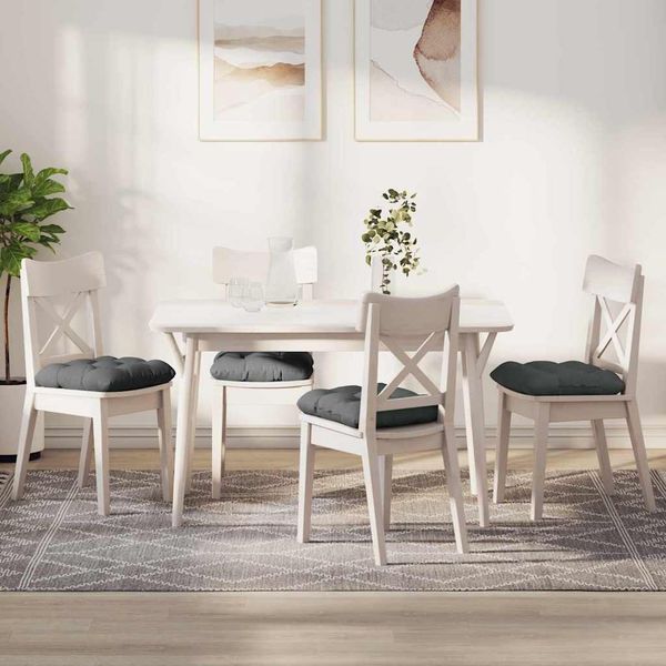 vidaXL Sitzkissen 4 pcs Dunkelgrau 45 x 45 x 12 cm Stoff 42015104