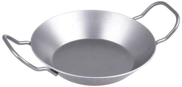 6x Eisenpfännchen mit zwei Griffen 20cm Bratpfanne Eisenpfanne Schmorpfanne Steakpfanne Paella Wok Kochpfanne Pfanne Backofengeeignet Rustikal