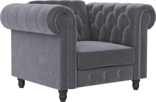 Dorel Home Chesterfield-Sessel Felix, mit Rückenlehne 3-fach verstellbar, Beine Massivholz, Sitzhöhe 46 cm Bild 3