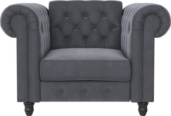 Dorel Home Chesterfield-Sessel Felix, mit Rückenlehne 3-fach verstellbar, Beine Massivholz, Sitzhöhe 46 cm Bild 5
