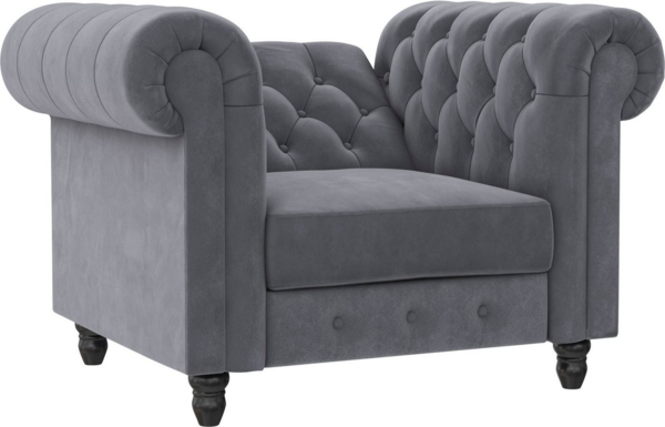 Dorel Home Chesterfield-Sessel Felix, mit Rückenlehne 3-fach verstellbar, Beine Massivholz, Sitzhöhe 46 cm Bild 2