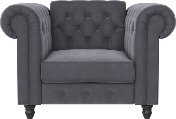 Dorel Home Chesterfield-Sessel Felix, mit Rückenlehne 3-fach verstellbar, Beine Massivholz, Sitzhöhe 46 cm Bild 4