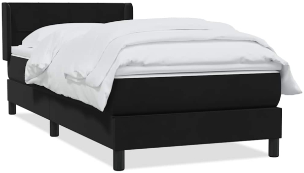 vidaXL Boxspringbett mit Matratze Schwarz 90x210 cm Samt 3318101