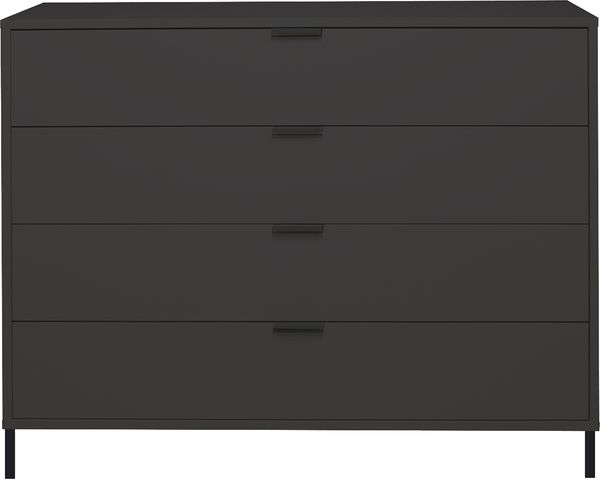 Schubkastenkommode >Bonnie< in anthrazit matt lack - 119x101x45cm (BxHxT)