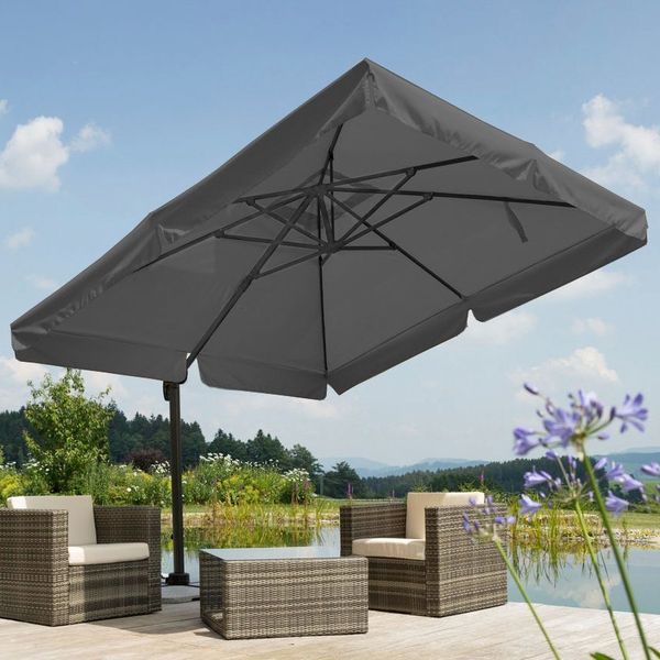 Schneider Schirme Ampelschirm Rhodos, LxB: 300x300 cm, mit Schutzhülle und Schirmständer, ohne Wegeplatten