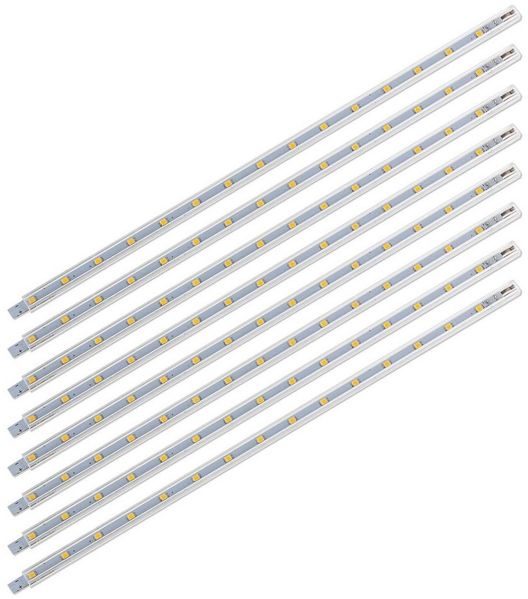 SEBSON Aufbauleuchte LED Lichtleiste 30cm 12V warmweiß 8-tlg, mit Stecker und Schalter