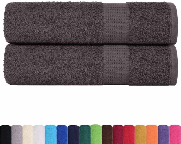 vidaXL Badetücher 2 Stk. Anthrazit 100x150 cm 360 g/m² 100% Baumwolle 136689