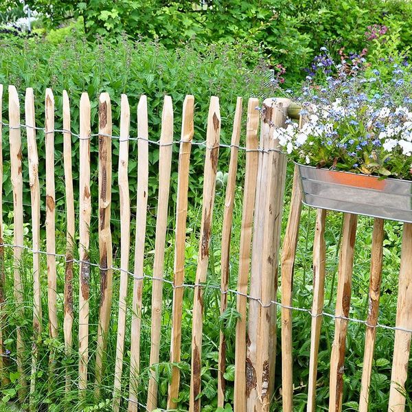 Staketenzaun 0,9x5 m Gartenzaun Holzzaun Gartenteichzaun Rollzaun Haselnuss Zaun