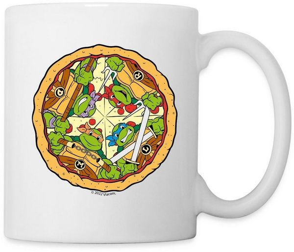 Spreadshirt Tasse Teenage Mutant Ninja Turtles Pizza Tasse, Keramik