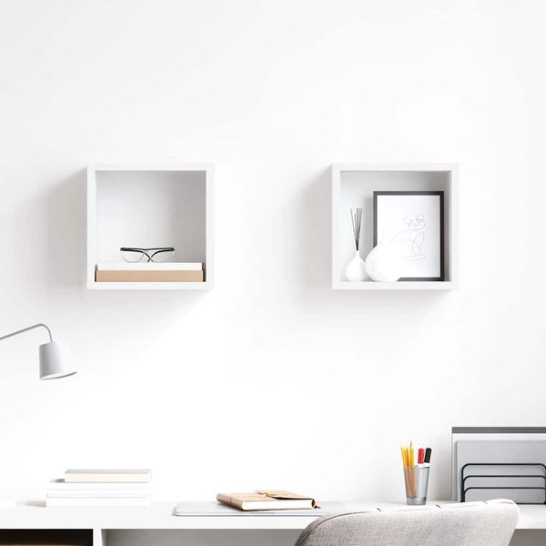 Würfelregal 2er Set, Bücherregal Weiß 26x15x26 cm