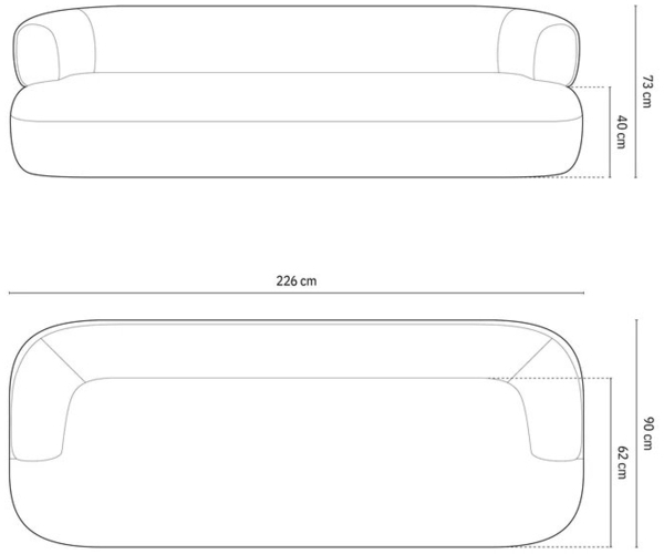 Micadoni Sofa Jenny 4-Sitzer Boucle Ascot Grün Bild 5