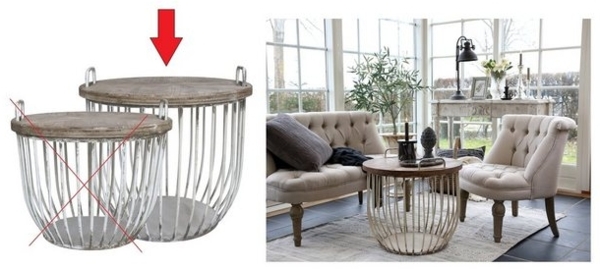 1x Beistelltisch Sofatisch Tisch Weiß mit Holzdeckel Chic Antique 41324-01 Ø57cm Bild 4