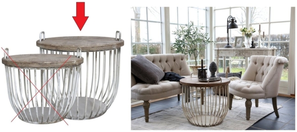 1x Beistelltisch Sofatisch Tisch Weiß mit Holzdeckel Chic Antique 41324-01 Ø57cm Bild 5