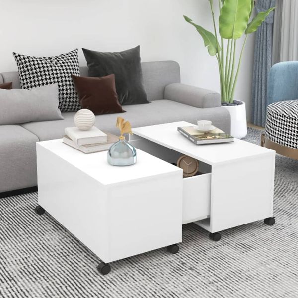 vidaXL Couchtisch Weiß 75x75x38 cm Holzwerkstoff 806867