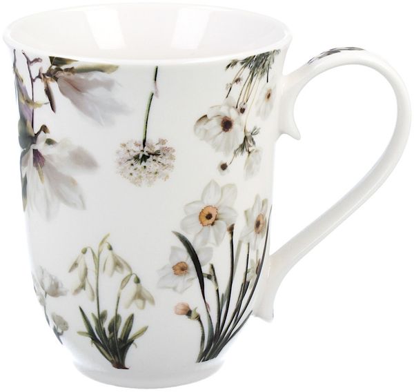 DUO Spring in bloom Becher 460 ml WHITE FLOWERS in dekorativer Box, New Bone China Porzellan