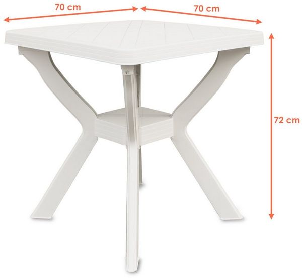 Spetebo Gartentisch Kunststoff Outdor Tisch quadratisch 70 cm (Anzahl, 1-St, Stück), mit modernem X-Gestell
