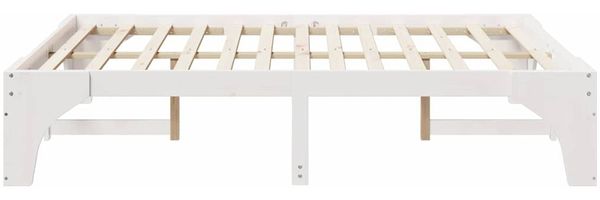 vidaXL Bettrahmen Weiß 140 x 200 cm Massives Kiefernholz 872987 Bild 6